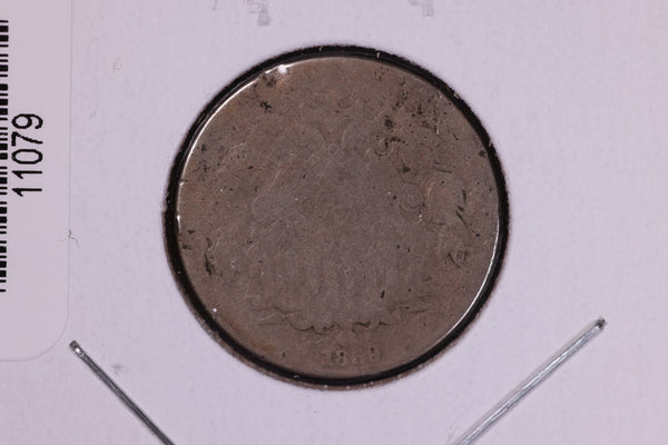 1869 Shield Nickel. Circulated Collectible Coin. Store #11079