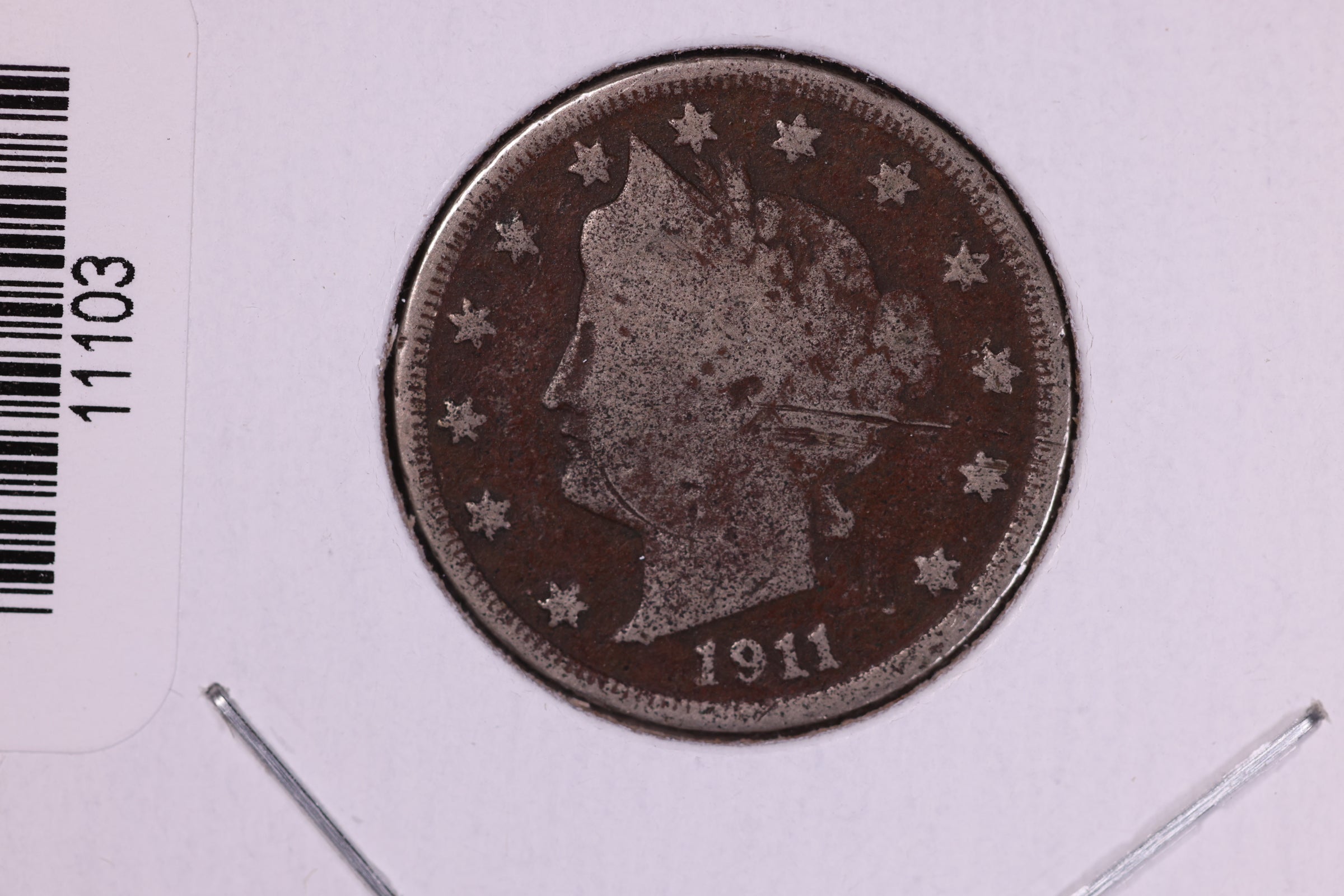 1911 Liberty Nickel. Circulated Collectible Coin. Store #11103