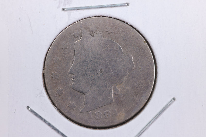 1884 Liberty Nickel, Circulated Collectible Coin. Store
