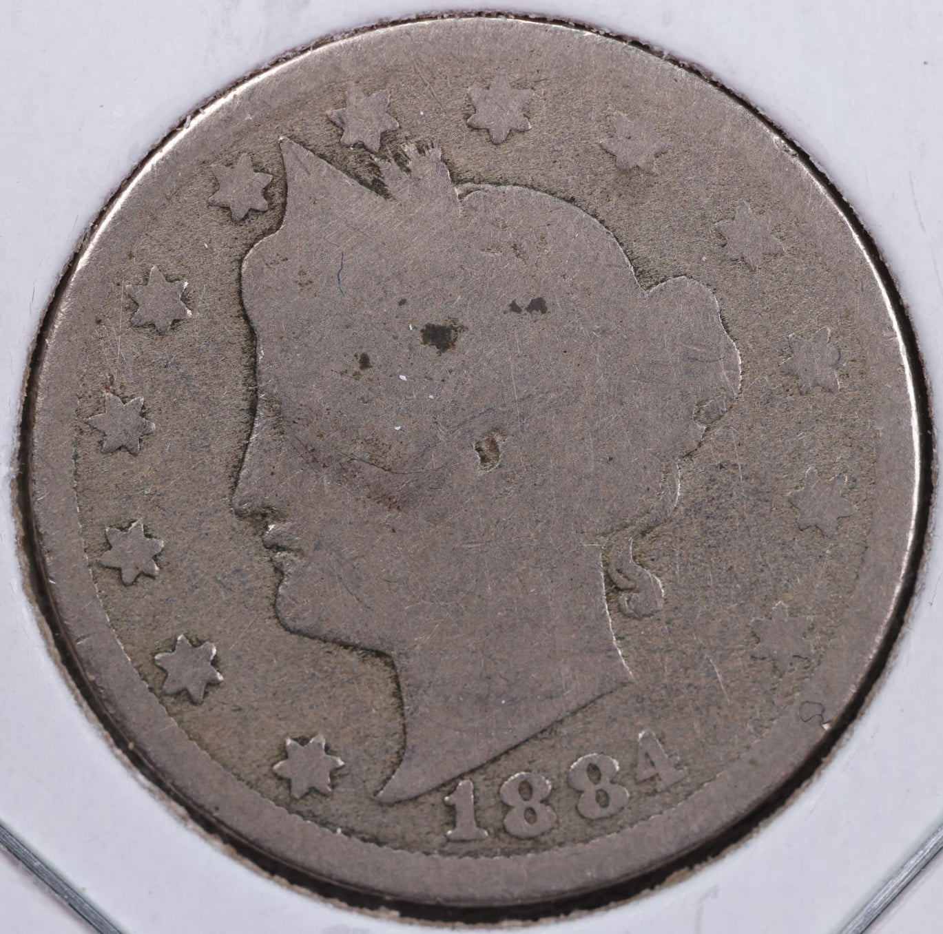1884 Liberty Nickel, Circulated Collectible Coin. Store #11683