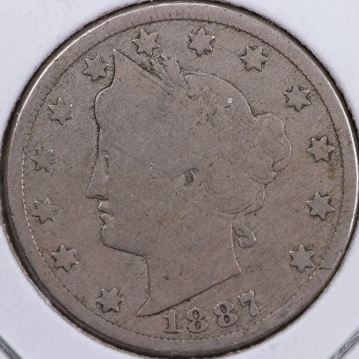 1887 Liberty Nickel, Very Good+ Circulated Coin, Store #NL954