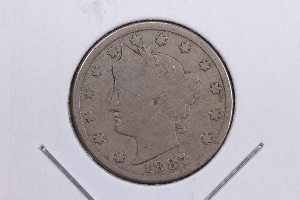 1887 Liberty Nickel, Circulated Collectible Coin. Store #11684