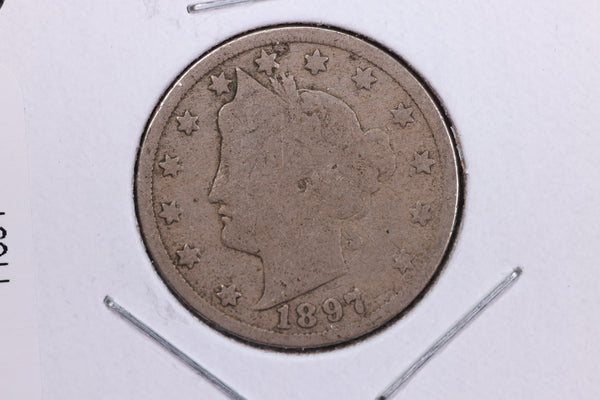 1897 Liberty Nickel, Circulated Collectible Coin. Store #11691