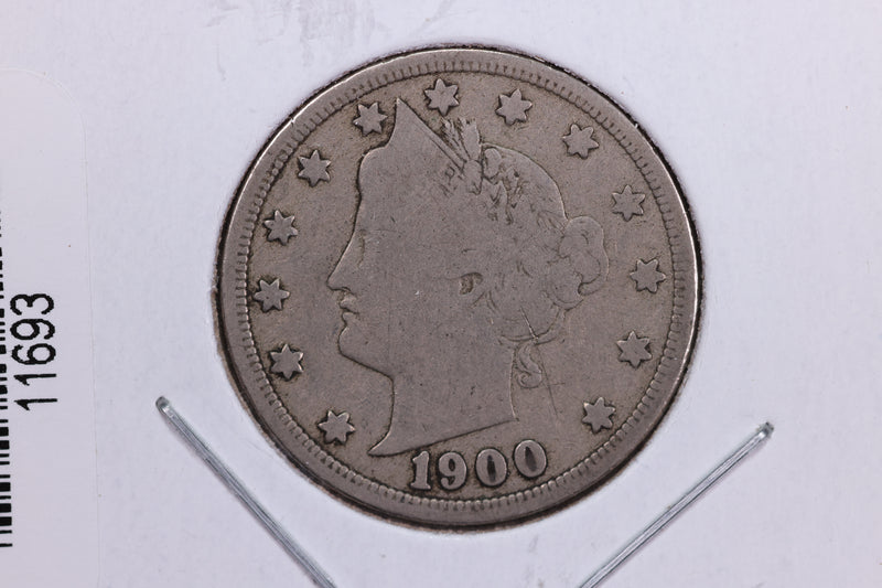 1900 Liberty Nickel, Circulated Collectible Coin. Store