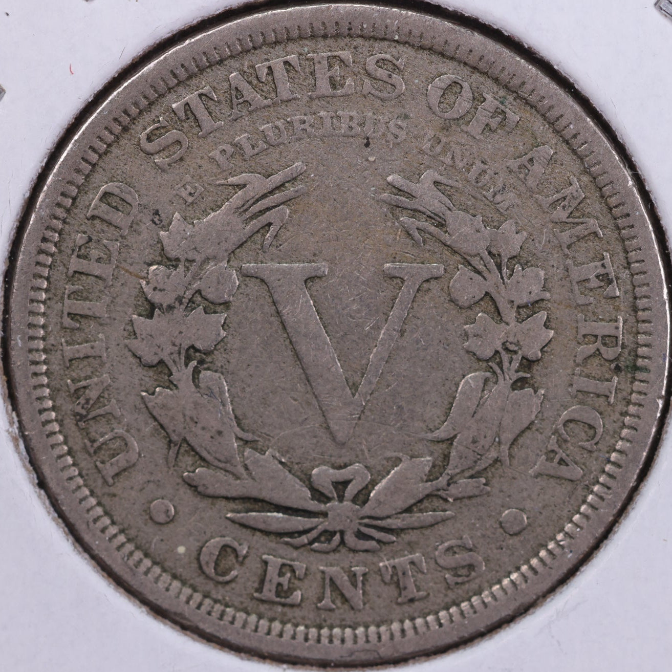 1906 Liberty Nickel, Very Good Circulated Coin. Store #11697