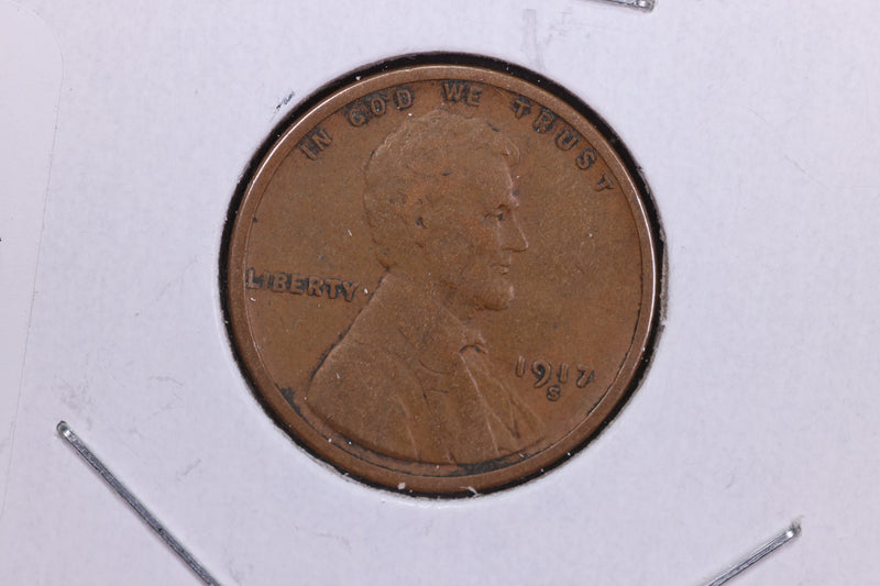 1917-S Lincoln Wheat Small Cent.  Affordable Collectible Coin. Store