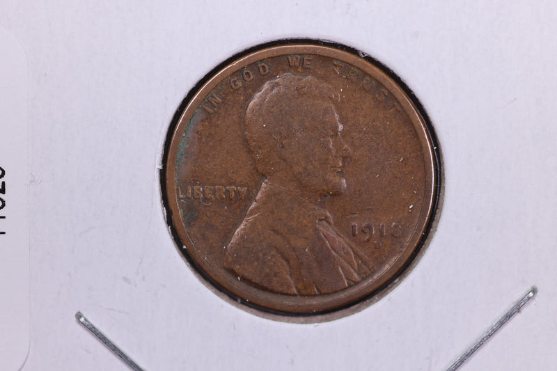 1918-D Lincoln Wheat Small Cent.  Affordable Collectible Coin. Store