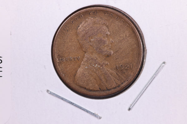 1921-S Lincoln Wheat Small Cent.  Affordable Collectible Coin. Store # 11737