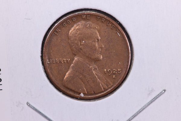 1925-S Lincoln Wheat Small Cent.  Affordable Collectible Coin. Store # 11543