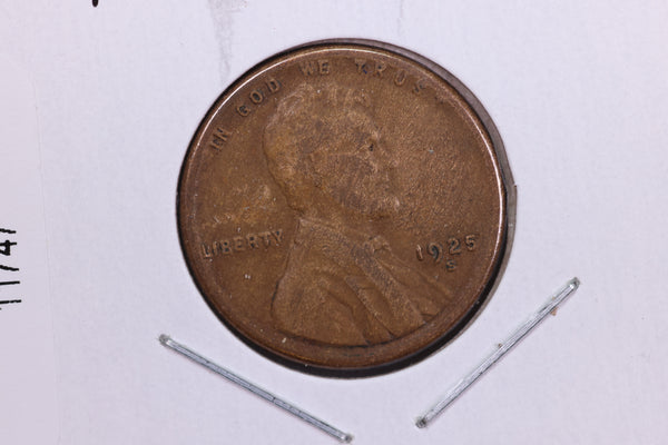 1925-S Lincoln Wheat Small Cent.  Affordable Collectible Coin. Store # 11747