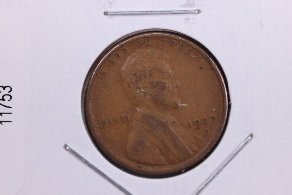 1927-S Lincoln Wheat Small Cent.  Affordable Collectible Coin. Store # 11753