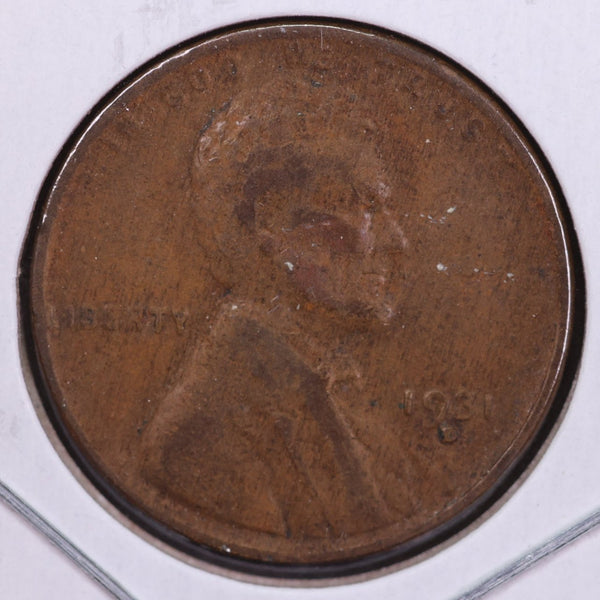 1931-D Lincoln Wheat Small Cent.  Affordable Collectible Coin. Store #11764