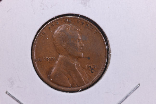 1931-D Lincoln Wheat Small Cent.  Affordable Collectible Coin. Store # 11573