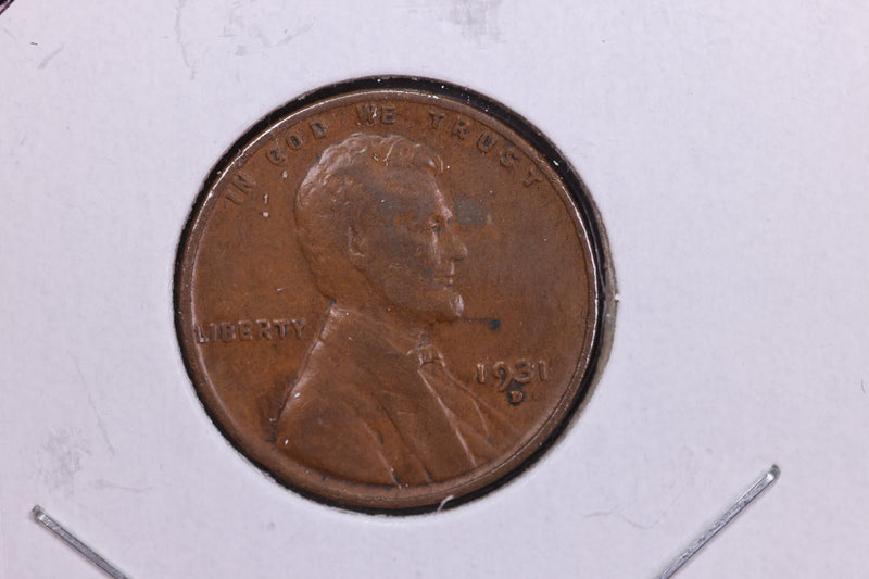 1931-D Lincoln Wheat Small Cent.  Affordable Collectible Coin. Store
