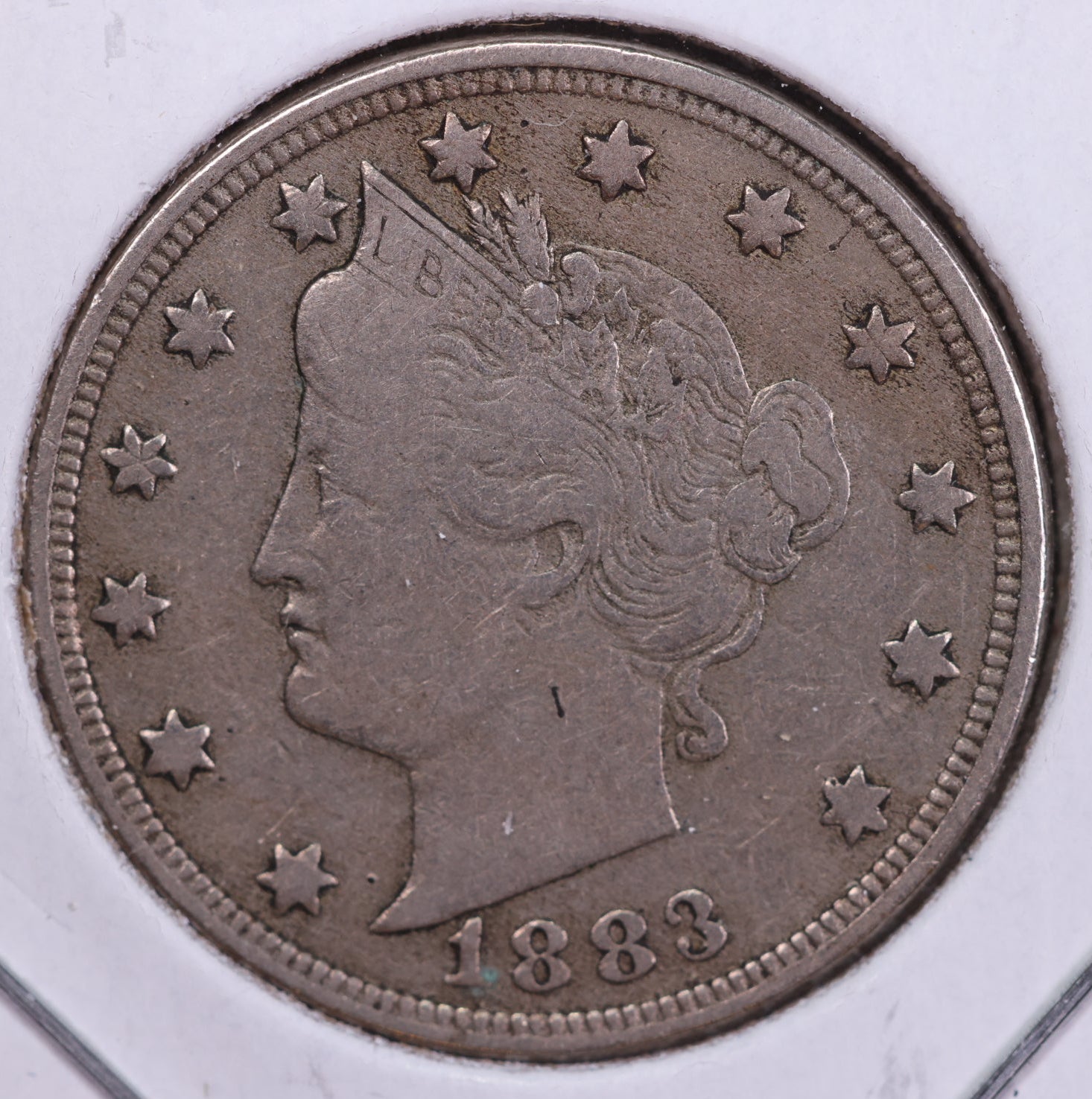 1883 Liberty Nickel, With Cents, Circulated Collectible Coin. Store #11791