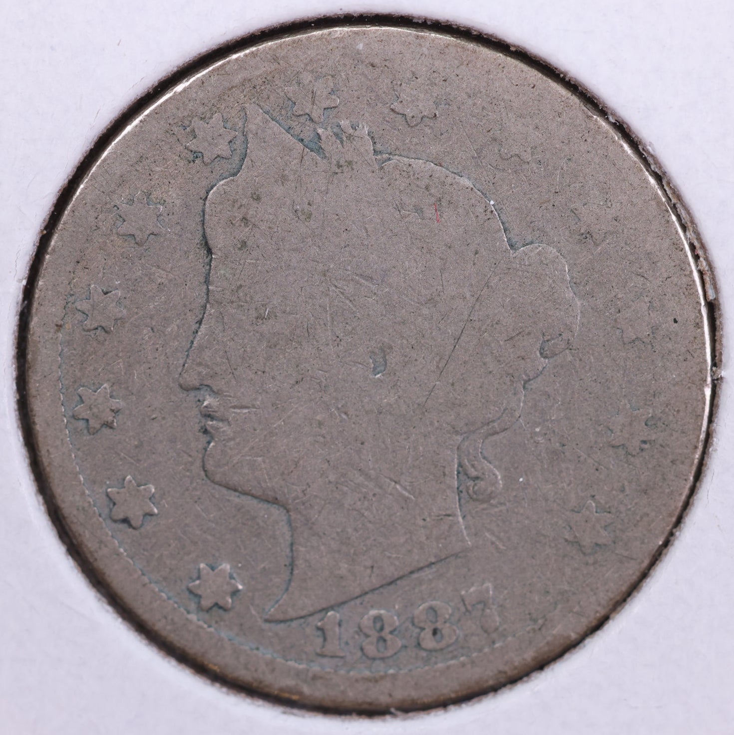 1887 Liberty Nickel, Circulated Collectible Coin. Store #11828