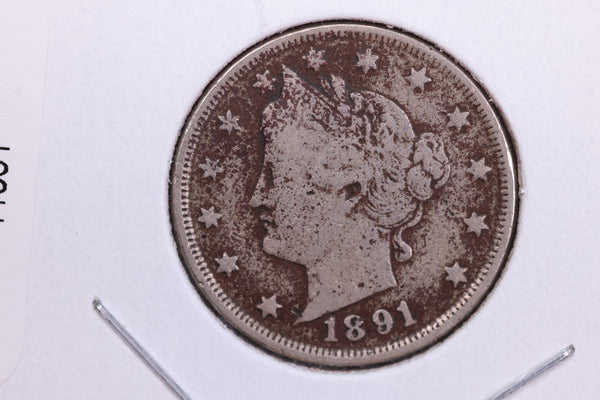 1891 Liberty Nickel, Circulated Collectible Coin. Store #11831