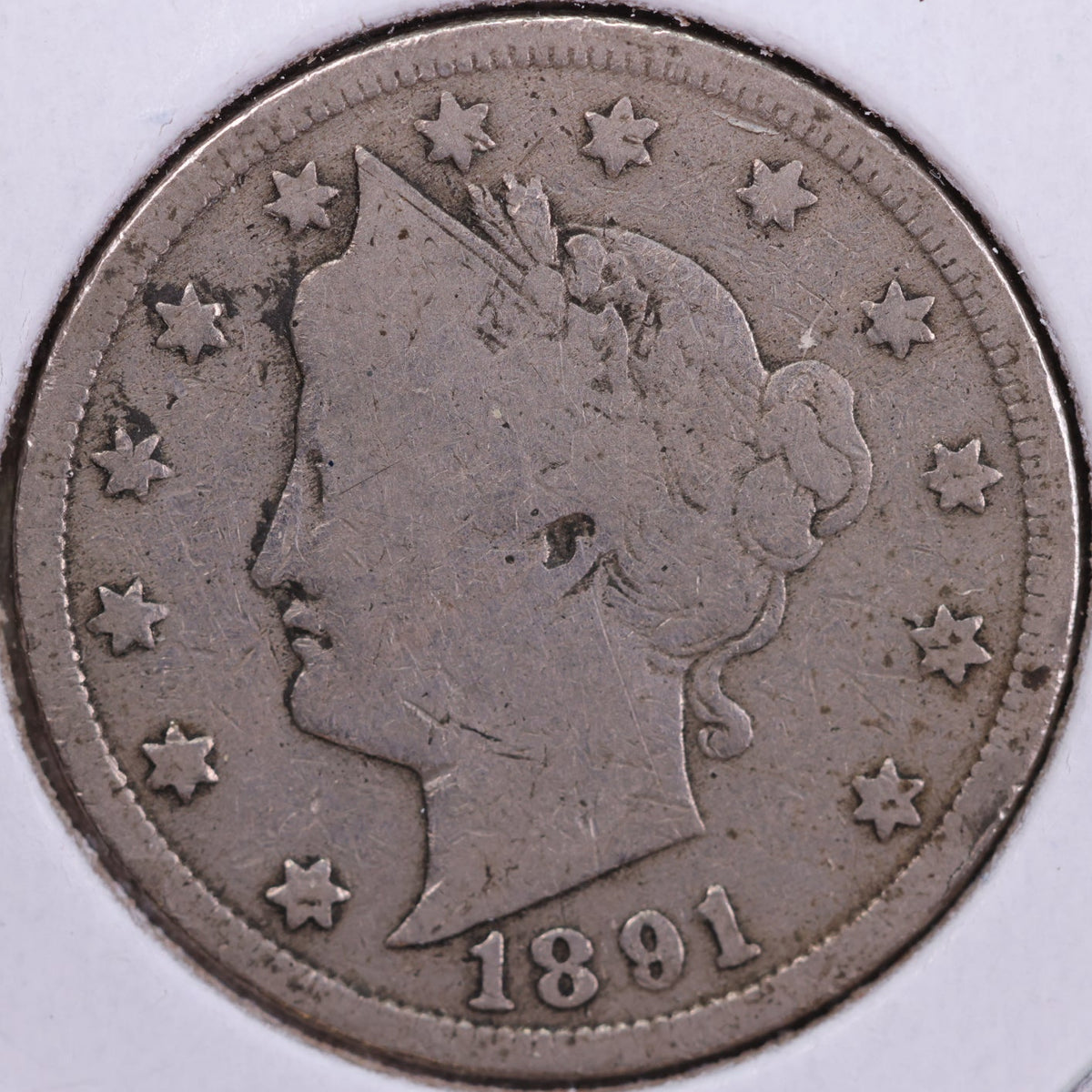 1891 Liberty Nickel, Very Good Circulated Coin, Store #NL963