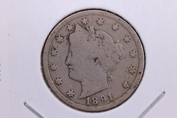 1891 Liberty Nickel, Circulated Collectible Coin. Store #11799