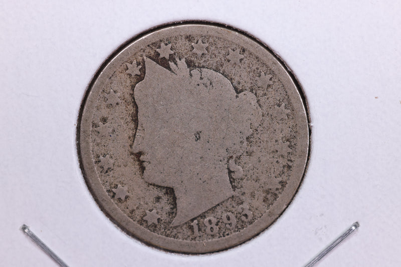 1893 Liberty Nickel, Circulated Collectible Coin. Store