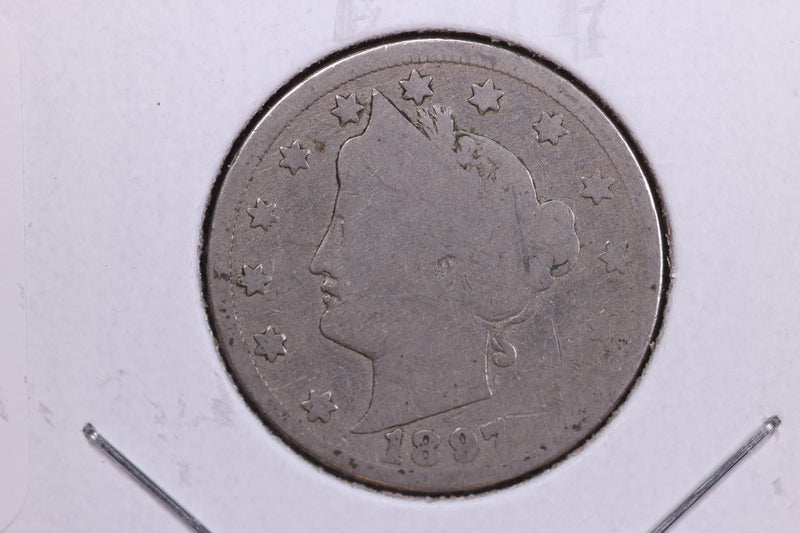 1897 Liberty Nickel, Circulated Collectible Coin. Store