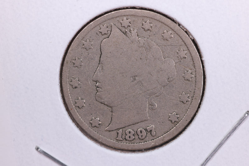 1897 Liberty Nickel, Circulated Collectible Coin. Store