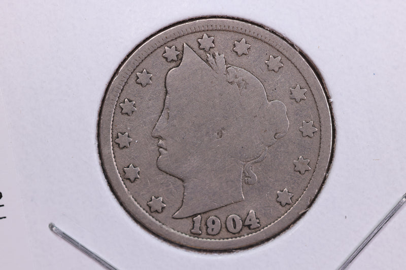 1904 Liberty Nickel, Circulated Collectible Coin. Store
