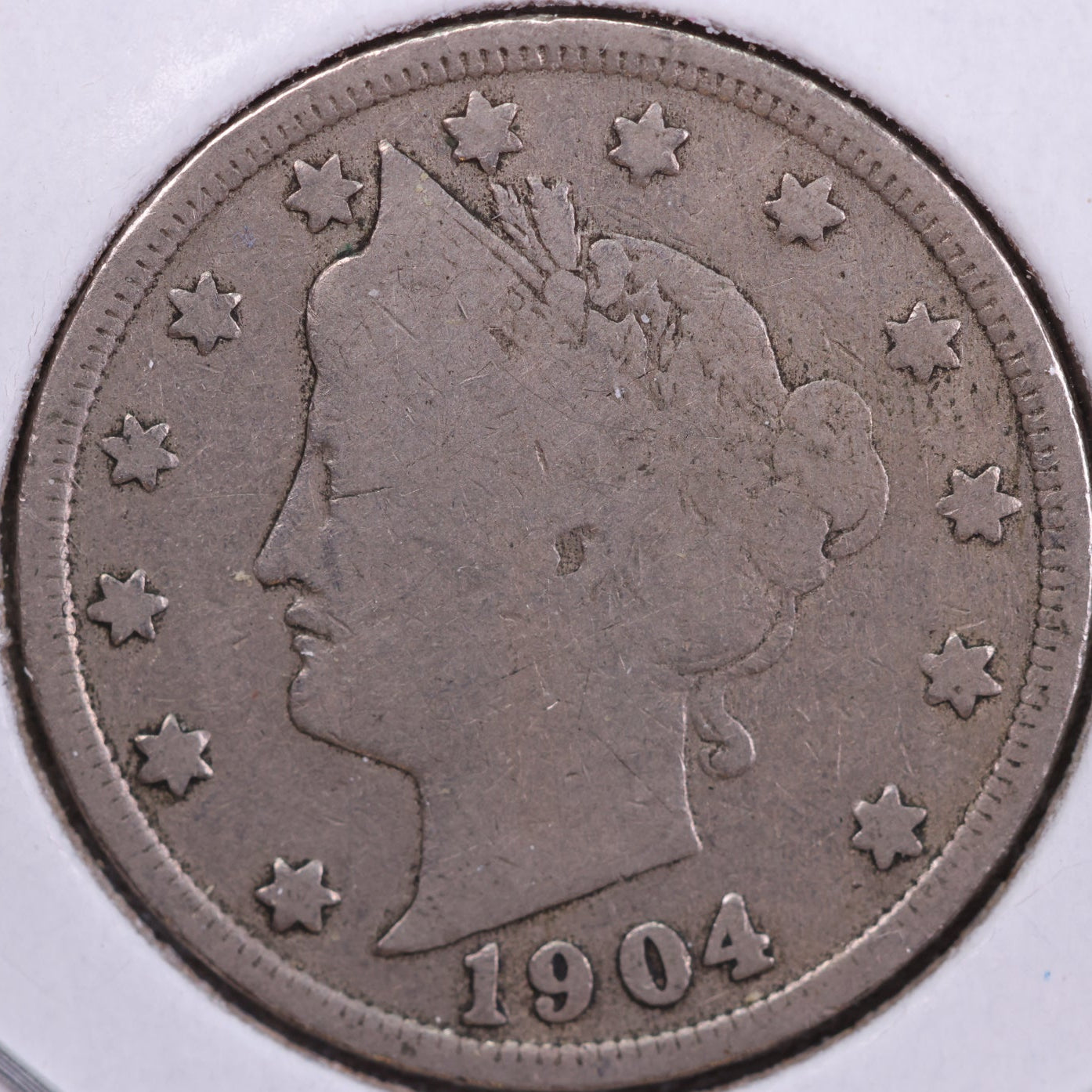1904 Liberty Nickel, Very Good Circulated Coin, Store #11812
