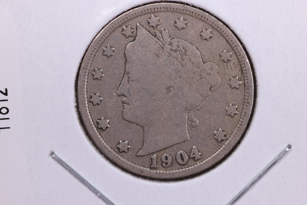 1904 Liberty Nickel, Circulated Collectible Coin. Store #11812