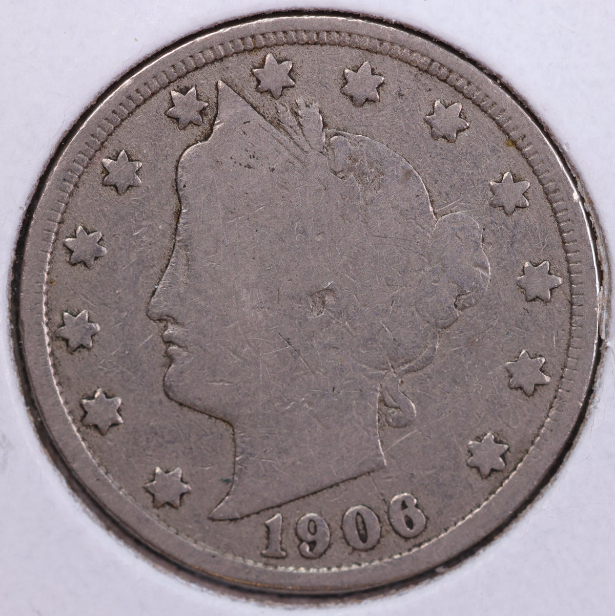 1906 Liberty Nickel, Circulated Collectible Coin. Store #NL737