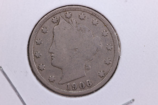 1906 Liberty Nickel, Circulated Collectible Coin. Store #11847