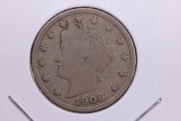 1906 Liberty Nickel, Circulated Collectible Coin. Store #11814
