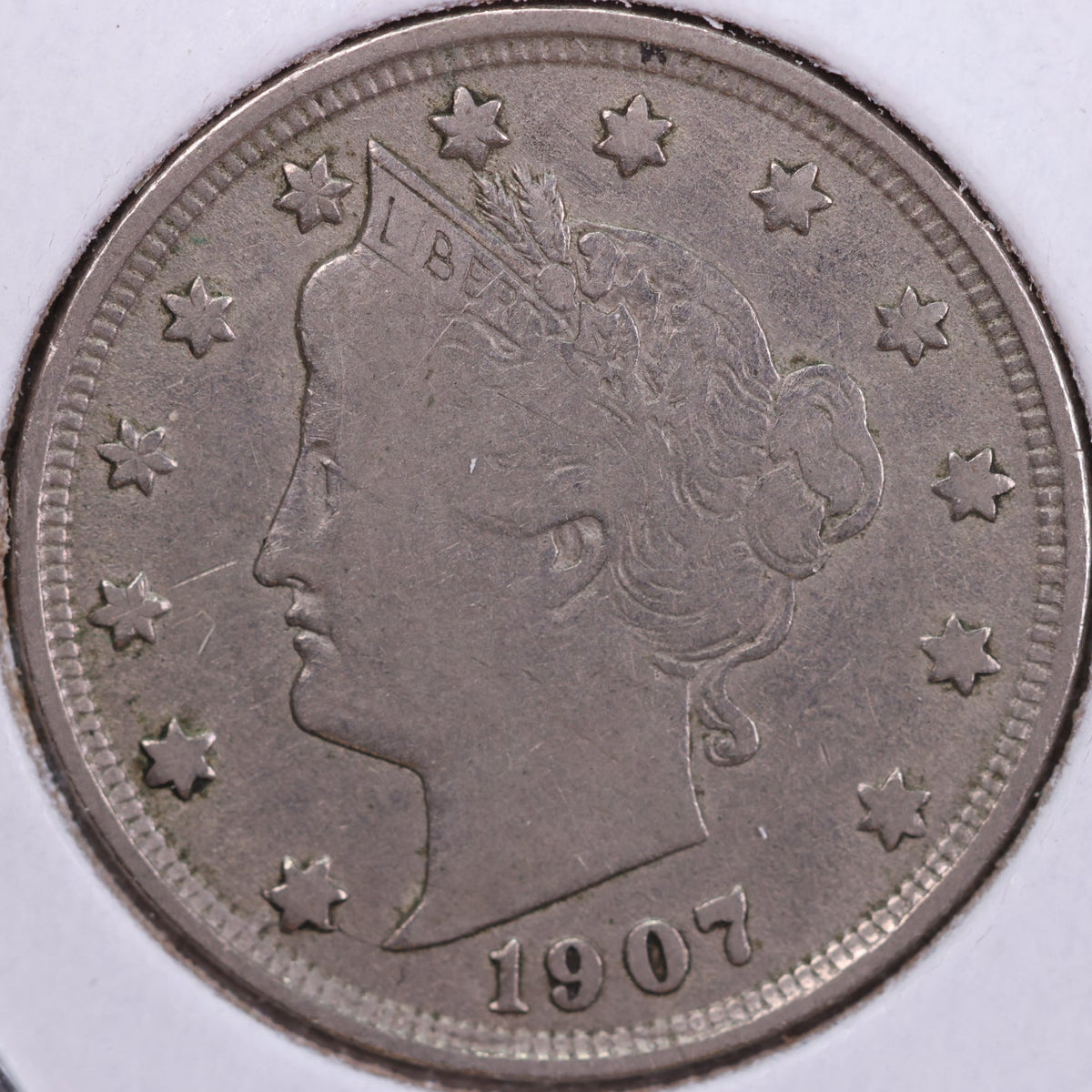 1907 Liberty Nickel, Circulated Collectible Coin. Store #NL1022