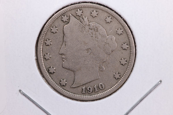 1910 Liberty Nickel, Circulated Collectible Coin. Store #11818