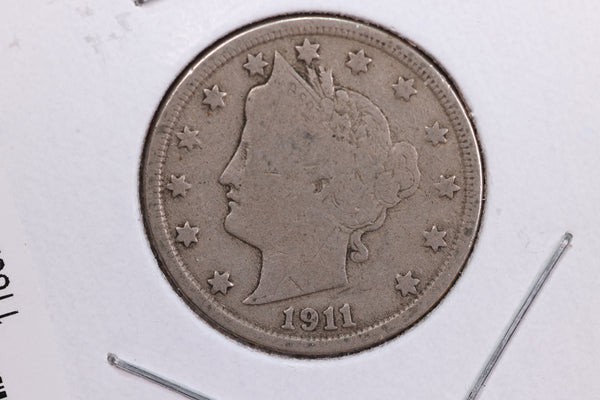 1911 Liberty Nickel, Circulated Collectible Coin. Store #11852