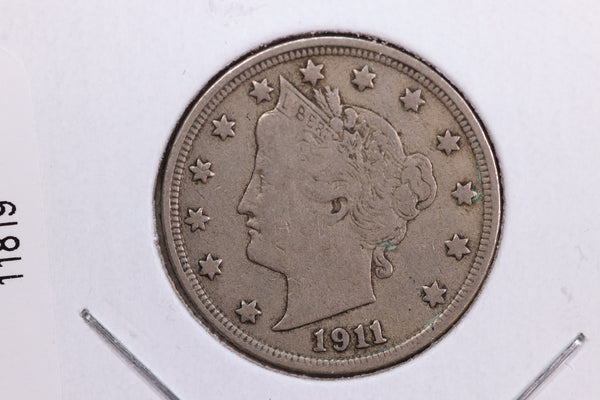 1911 Liberty Nickel, Circulated Collectible Coin. Store #11819