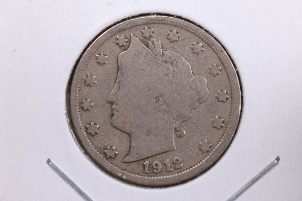 1912 Liberty Nickel, Circulated Collectible Coin. Store #11820