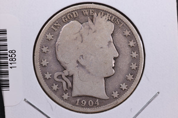 1904-O Barber Half Dollar. Affordable Collectible Coin. Store # 11858
