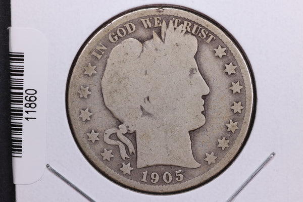 1905-S Barber Half Dollar. Affordable Collectible Coin. Store # HR324