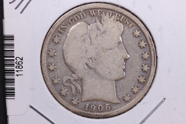 1906-D Barber Half Dollar. Affordable Collectible Coin. Store # 11862