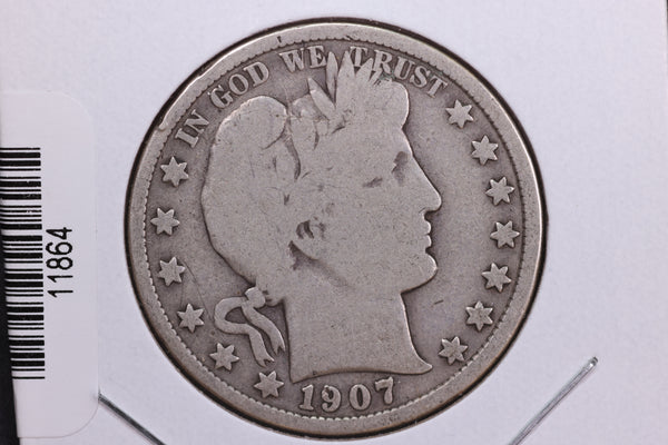 1907 Barber Half Dollar. Affordable Collectible Coin. Store # HR370