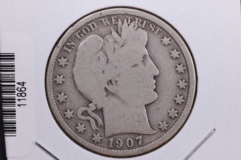 1907 Barber Half Dollar. Affordable Collectible Coin. Store
