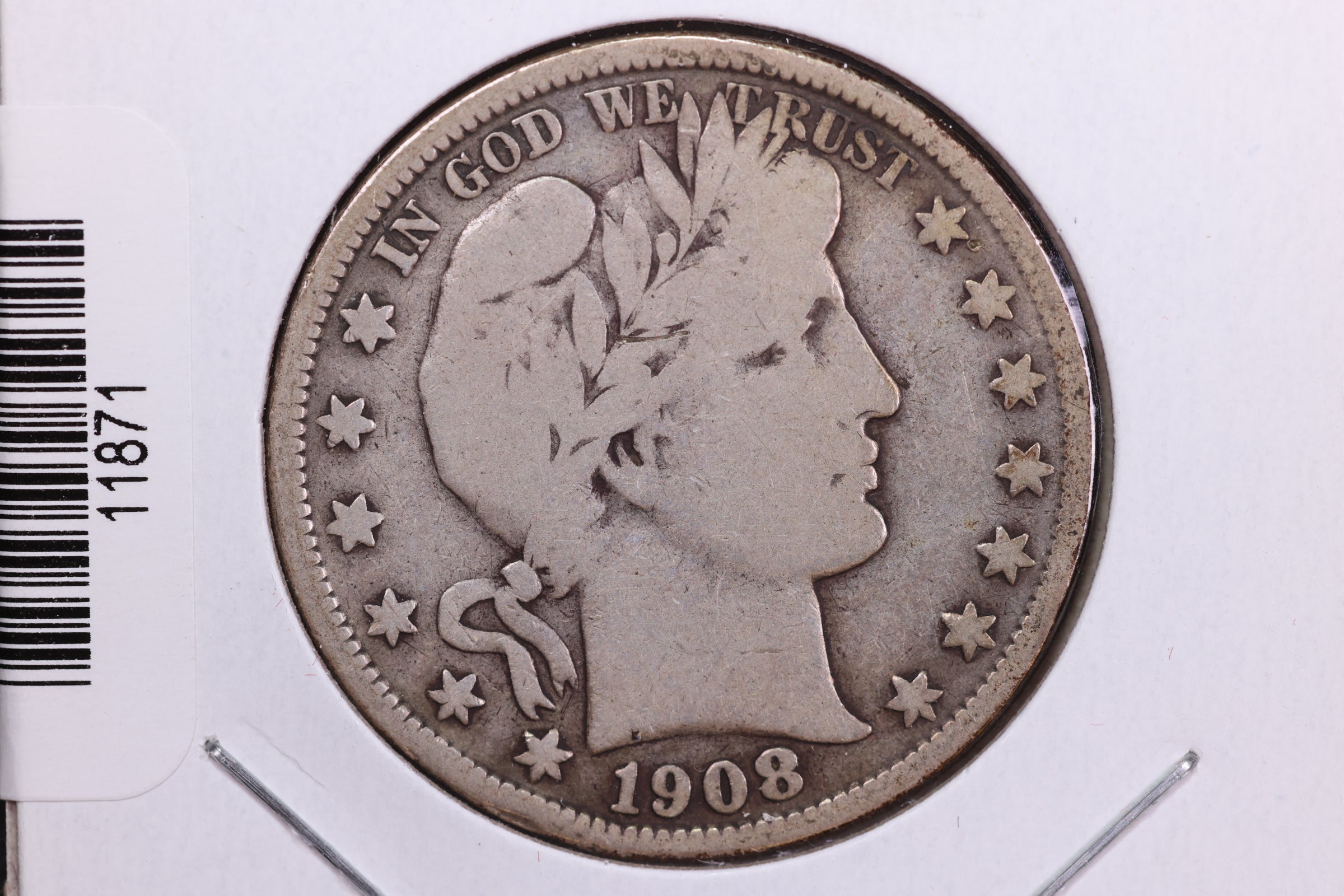 1908-S Barber Half Dollar. Affordable Collectible Coin. Store # HR391