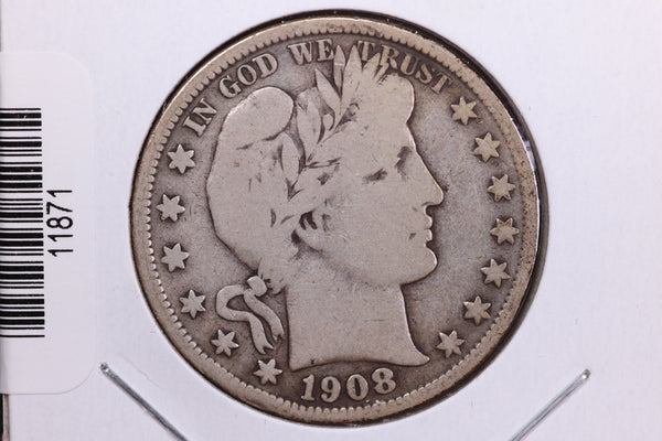 1908-S Barber Half Dollar. Affordable Collectible Coin. Store # HR391