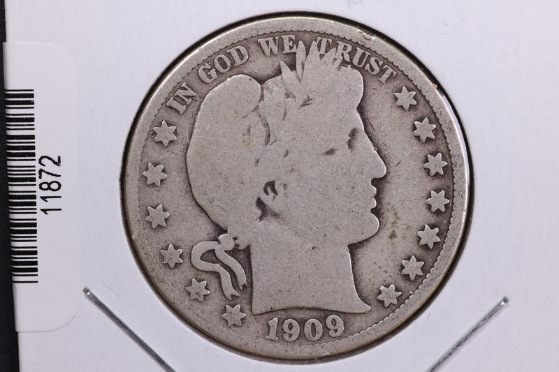 1909 Barber Half Dollar. Affordable Collectible Coin. Store