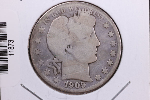 1909-S Barber Half Dollar. Affordable Collectible Coin. Store # 11873