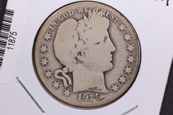1911 Barber Half Dollar. Affordable Collectible Coin. Store # 11875