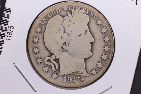 1911 Barber Half Dollar. Affordable Collectible Coin. Store # HR406
