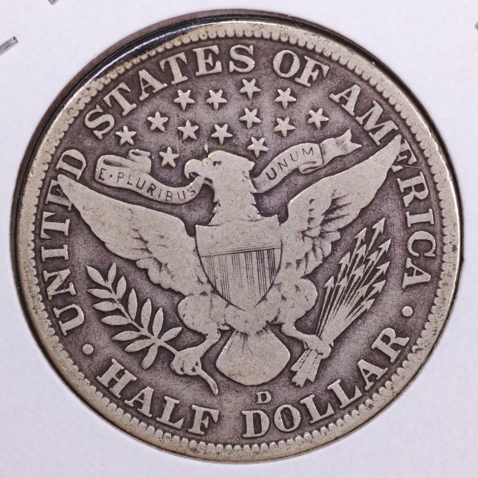 1915-D Barber Half Dollar, Very Good Circulated Coin, Store #HR435