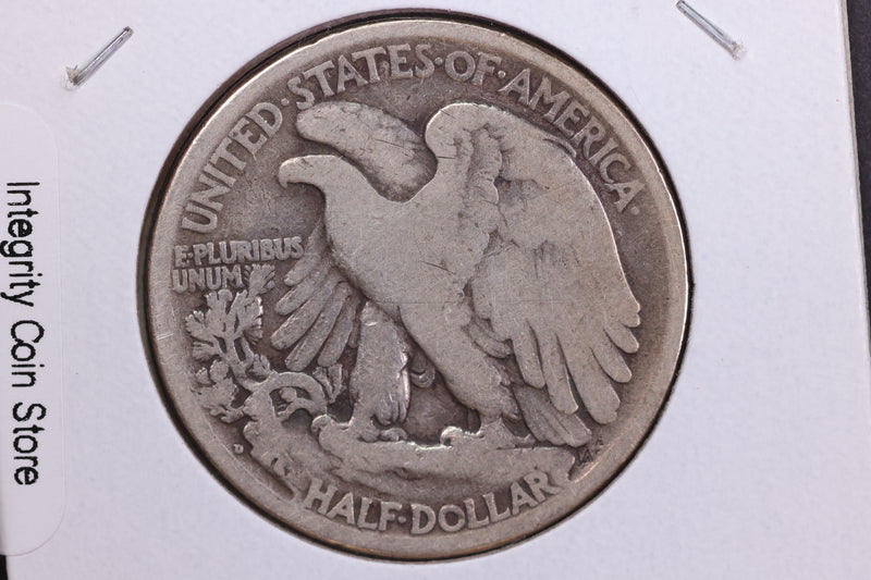 1917-D, On Reverse, Walking Liberty Half Dollar. Circulated Condition. Store